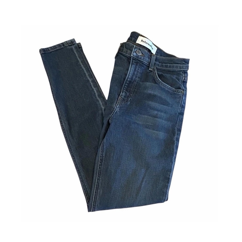Reformation High-Rise Jeans 24 Medium Danube Wash Premium Denim